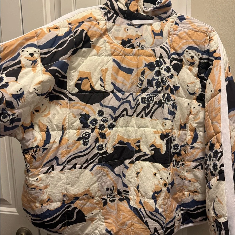 FP Movement by Free People Polar Bear Print Jacket - Cream, Black, Orange - Picture 2 of 3